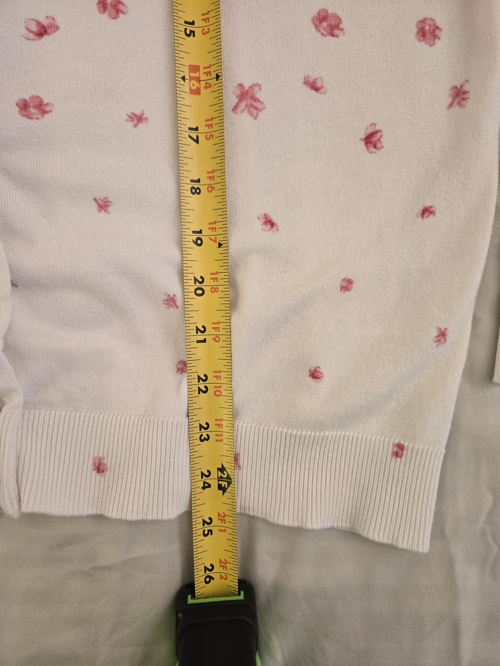 Karen Scott White Cardigan with Pink Floral Border-Size X Large - Picture 9 of 11
